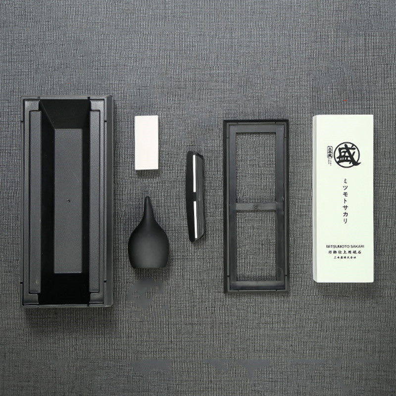 Japanese Premium Whetstone Knife Sharpening Set – Traditional Double-Sided Grindstone in Gift Box