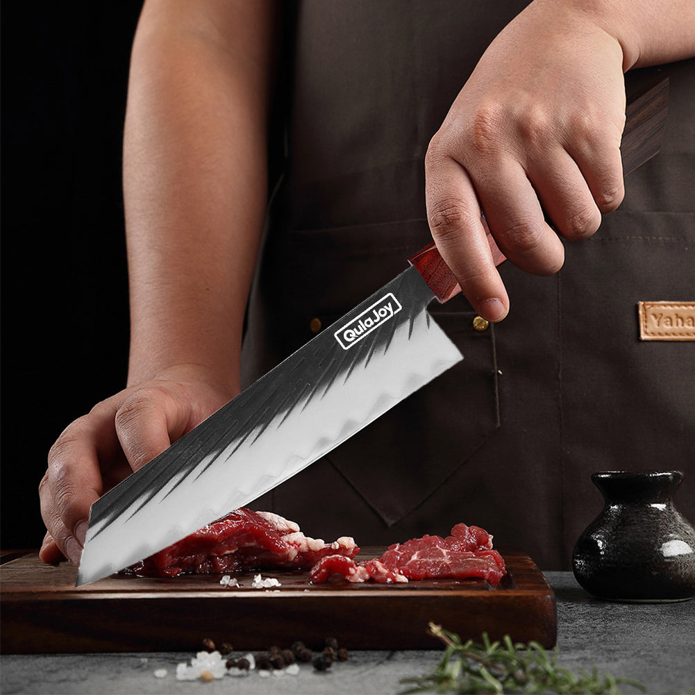 Qulajoy Japanese Boning Knife – Hand-Forged High Carbon Steel with Sandalwood Handle