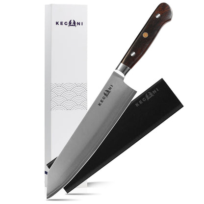KEGANI Japanese Kiritsuke Knife – 9-Layer VG-10 Steel 8" Chef’s Knife with Ergonomic Handle