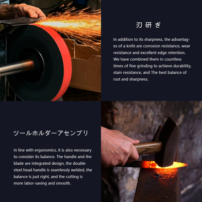 Qulajoy Japanese Nakiri Knife – Hand-Forged 7" High Carbon Steel with Olive Wood Handle